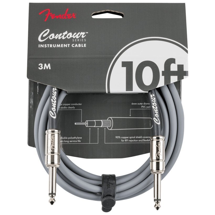 Кабель инструментальный Fender Cable Contour Series 10' Inca Silver