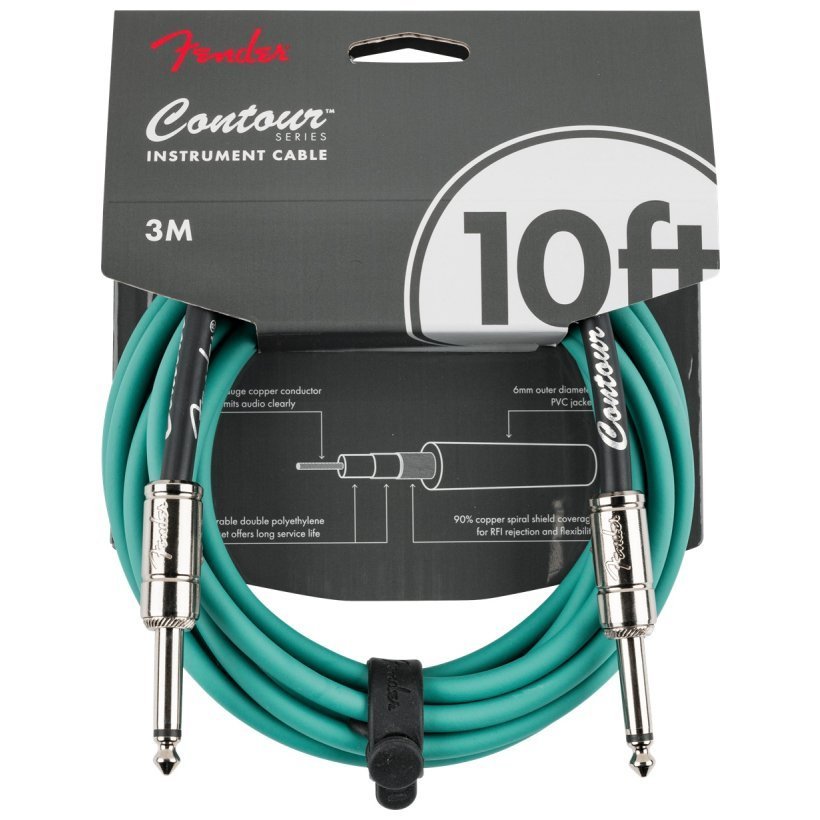 Кабель Fender Cable Contour Series 10' Sherwood Green