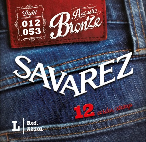 Струни для акустичної гітари Savarez 80/20 Bronze A230L, 12-53 Струни для акустичної гітари Savarez 80/20 Bronze A230L, 12-53