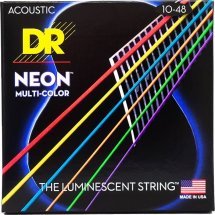 DR STRINGS NEON MULTI-COLOR ACOUSTIC - EXTRA LIGHT (10-48)