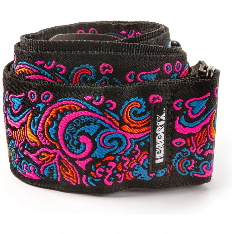 Гитарный ремень Dunlop JH28 Jimi Hendrix Blacklight Love Drops Pink Strap