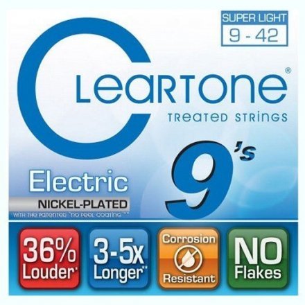 Струны для электрогитары Cleartone 9409 Electric Nickel-Plated Super Light 09-42 - Фото №18020