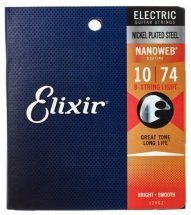 Elixir 12062 Nanoweb Nickel Plated Steel 8-String Light 10-74 (EL NW L 8 strings)