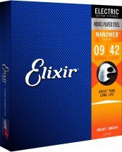Elixir 16540 Nanoweb Nickel Plated Steel Super Light 3-Pack 9-42 (EL NW SL 3 Pk)