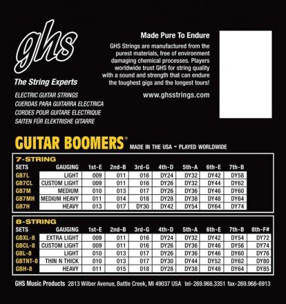 Струны для электрогитары GHS Strings BOOMERS GBH-8 - Фото №130440