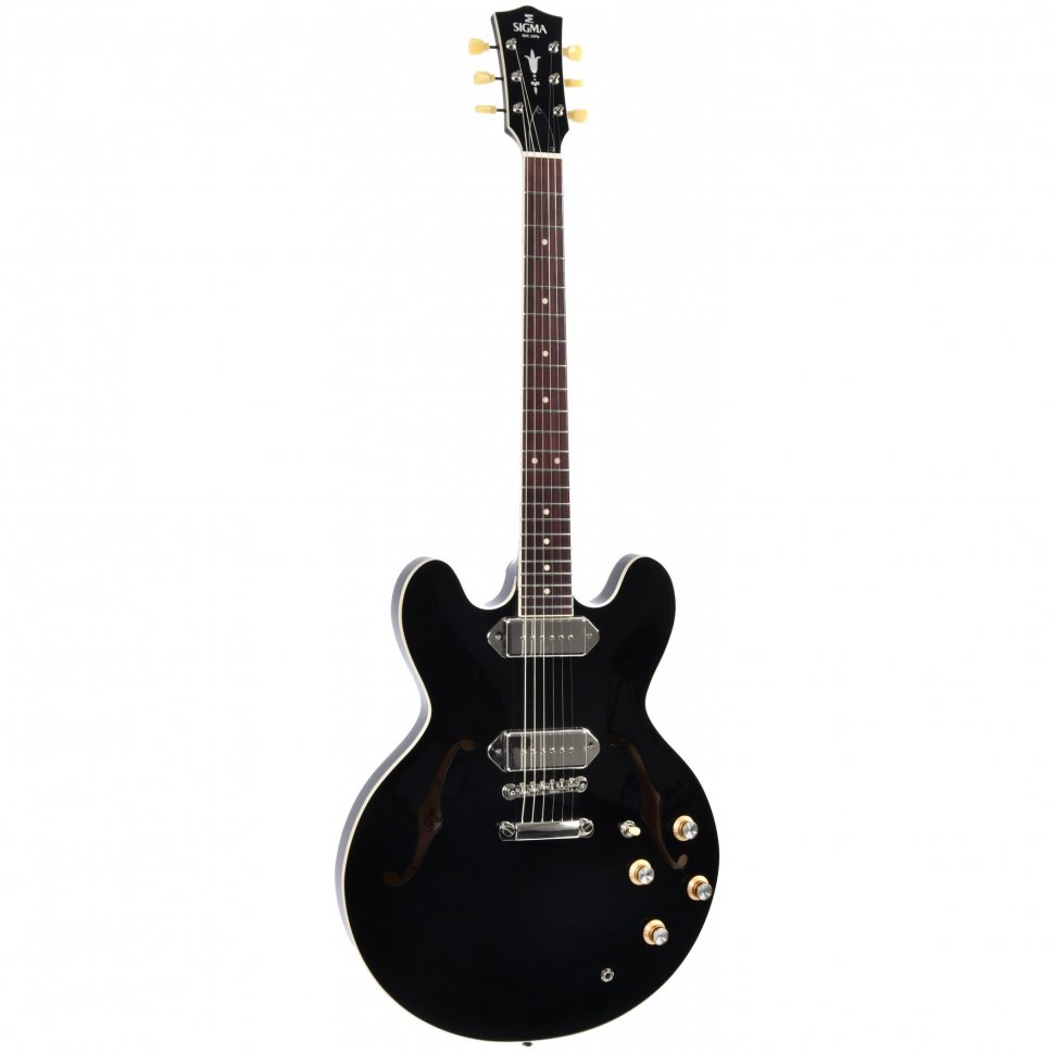 Полуакустическая электрогитара Sigma Semi-Hollow HBA-102P-BK Полуакустическая электрогитара Sigma Semi-Hollow HBA-102P-BK