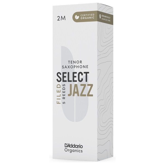 Трость для саксофона тенор D'Addario Organic Select Jazz - Tenor Sax Filed 2M - 5 Pack