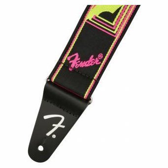 Гитарный ремень Fender Strap Neon Monogrammed Yellow Pink - Фото №141107