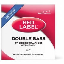  D'Addario Super Sensitive 8107 Red Label Double Bass String Set - 3/4 Size