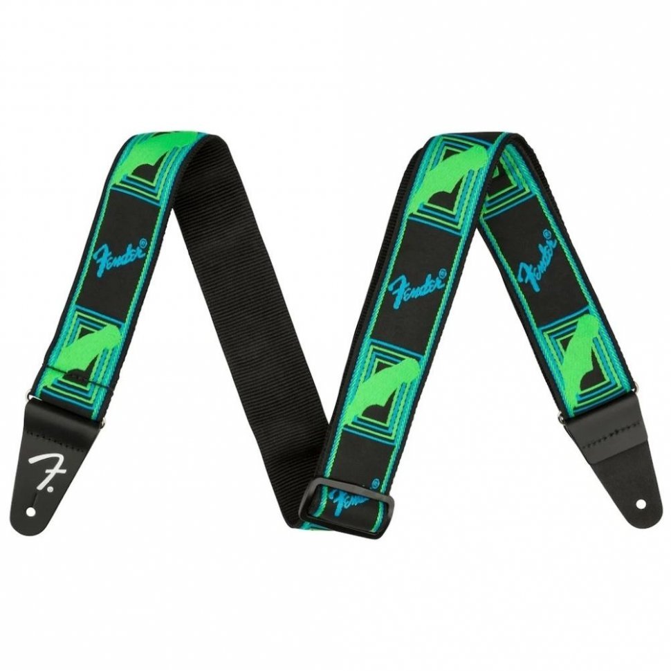 Гітарний ремінь Fender Strap Neon Monogrammed Green Blue