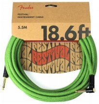 Fender 18.6 'ANGLED FESTIVAL INSTRUMENT CABLE PURE HEMP GREEN