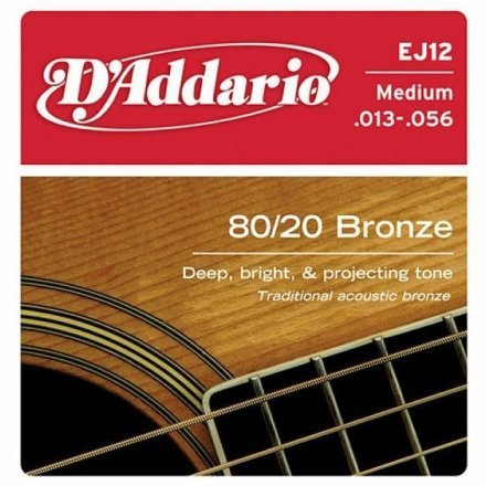 Струны для акустической гитары D&#039;Addario EJ12 80/20 Bronze Medium (13-56) - Фото №16818