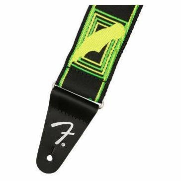 Гитарный ремень Fender Strap Neon Monogrammed Green Yellow - Фото №141318