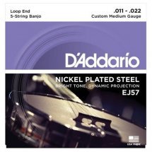  D'Addario EJ57 Banjo Nickel Custom Medium 5 String (11-22)