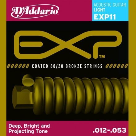 Струны для акустической гитары D&#039;Addario EXP11 80/20 Bronze Light 12-53 - Фото №16830