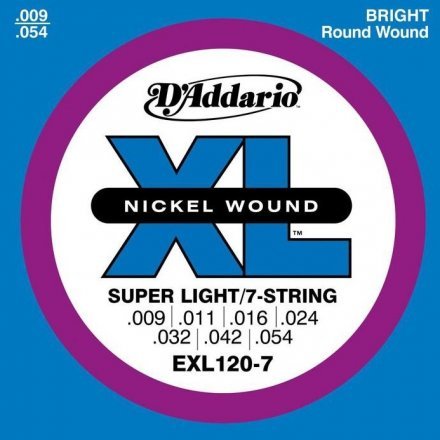 Струны для электрогитары D&#039;Addario EXL120-7 XL Super Light 7-String 09-54 - Фото №17736