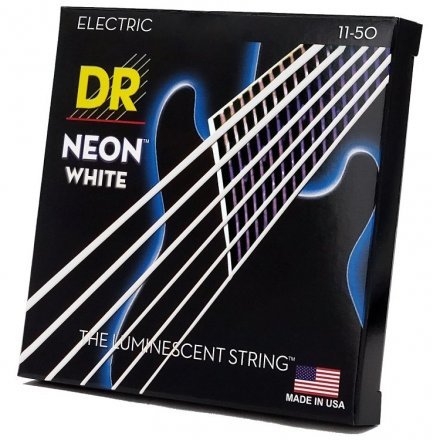 Струны для электрогитары DR STRINGS NEON WHITE ELECTRIC - HEAVY (11-50) - Фото №156031