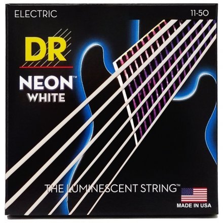 Струны для электрогитары DR STRINGS NEON WHITE ELECTRIC - HEAVY (11-50) - Фото №156033