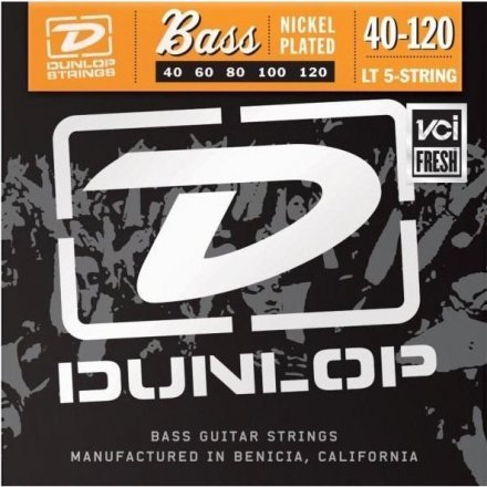 Струны для бас-гитары Dunlop DBN40120 Nickel Plated Steel Light 5 String 40-120 - Фото №18762