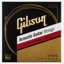 Gibson Sag-Cbrw12 Coated 80/20 Bronze Acoustic Guitar Strings Light